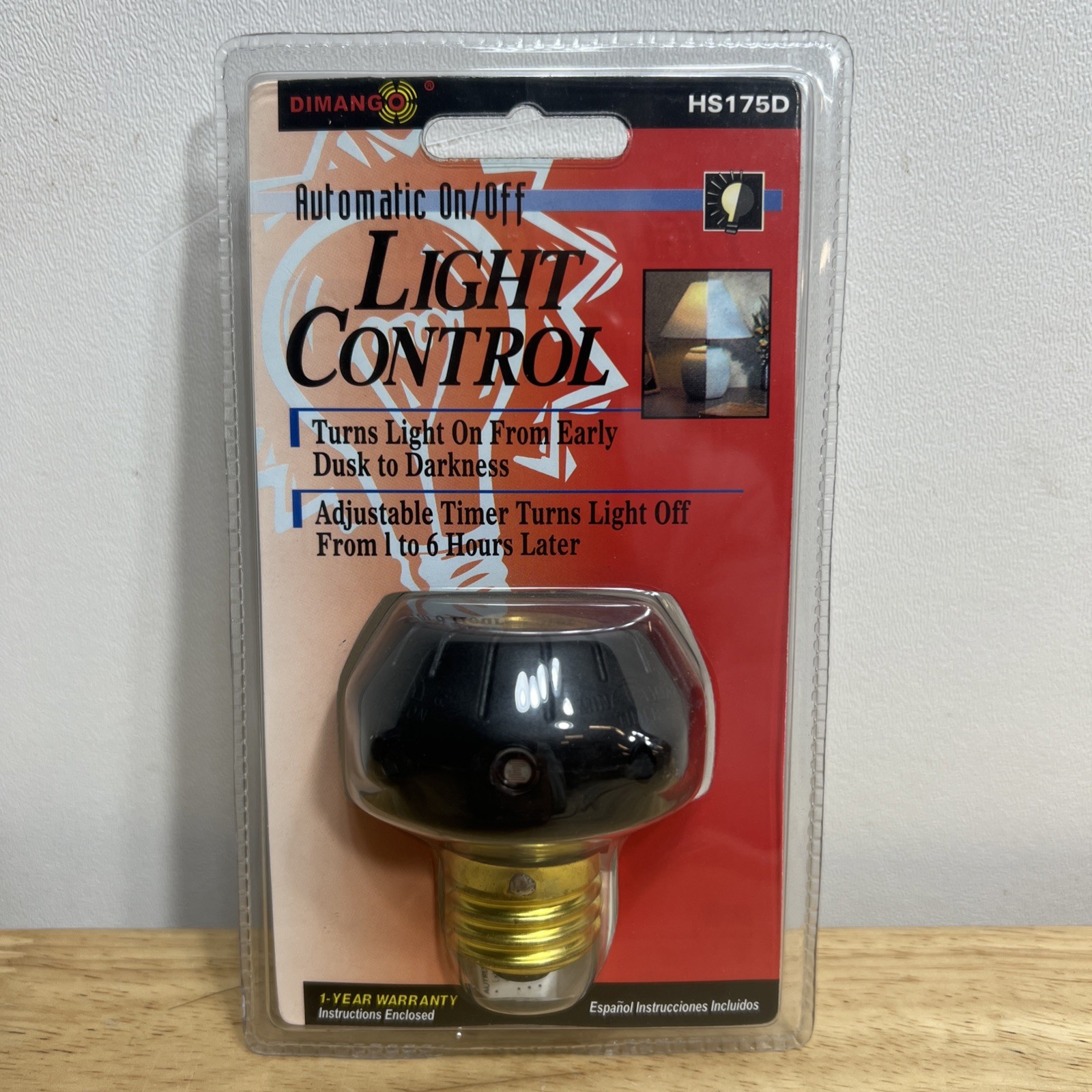 AUTOMATIC ON/OFF PHOTOCELL LIGHT SOCKET DUSK Dimango HS175D LIGHT CONTROL TIMER