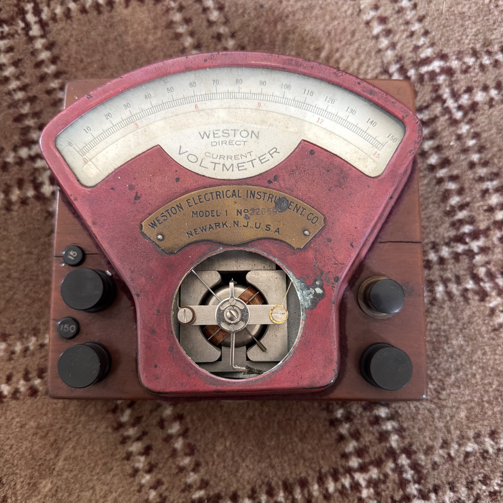 Antique Weston Direct Current Voltmeter, Model No. 1
