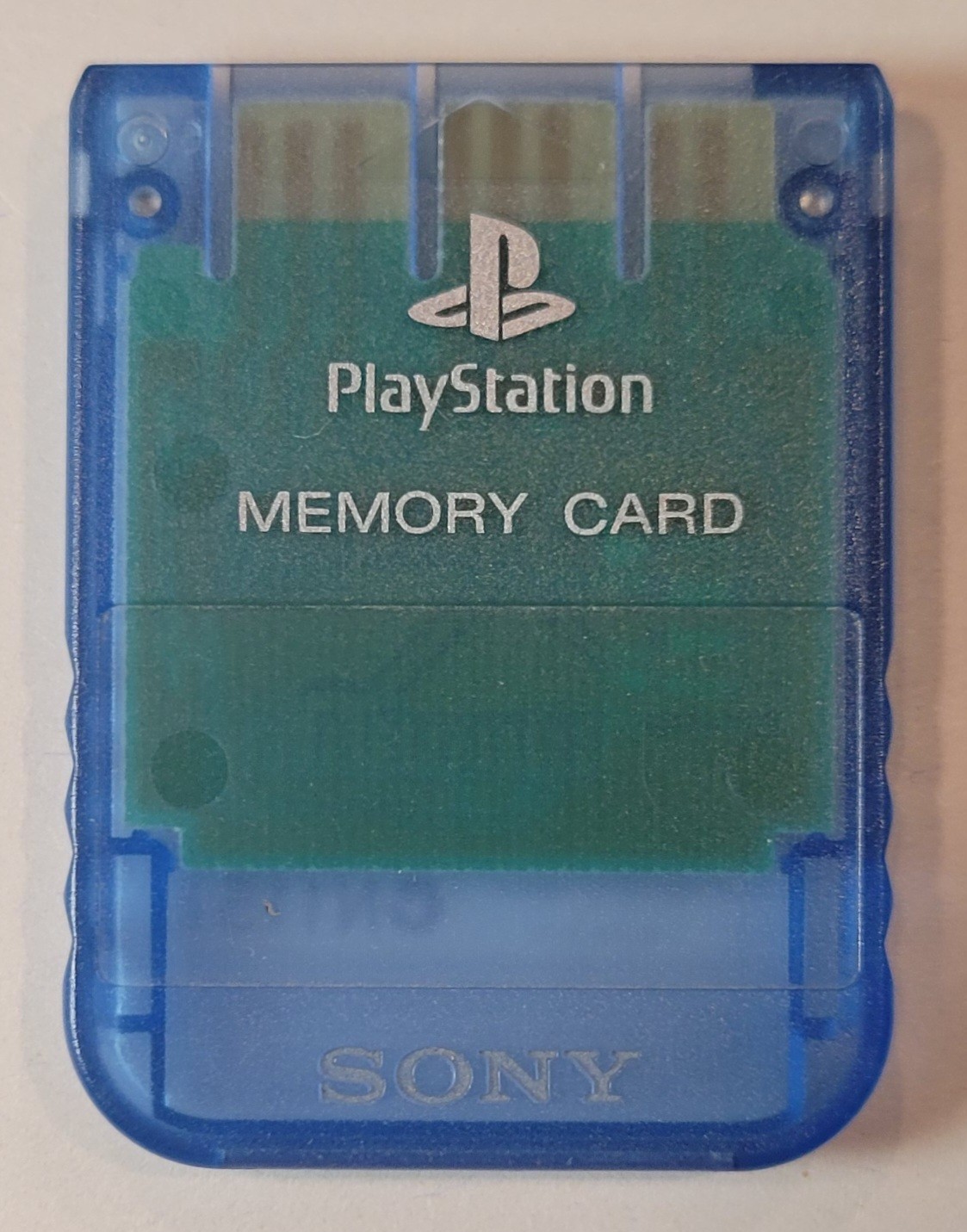 2000 Sony PlayStation 1 PS1 Clear Blue Memory Card SCPH-1020 Tested & Works