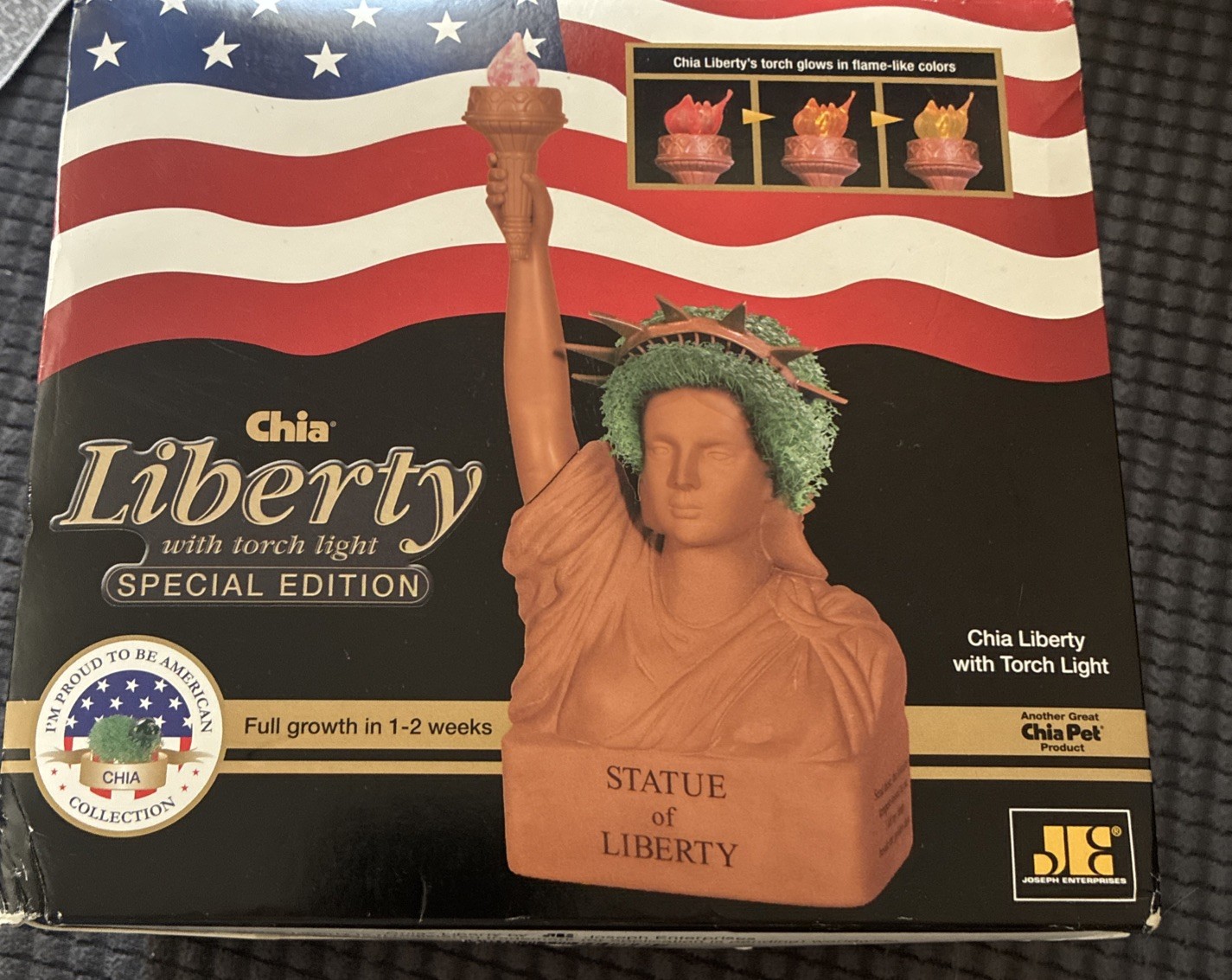 NIB 2009 JOSEPH Ent CHIA PET 3D STATUE OF Lady LIBERTY Terra Cotta PLANTER KIT
