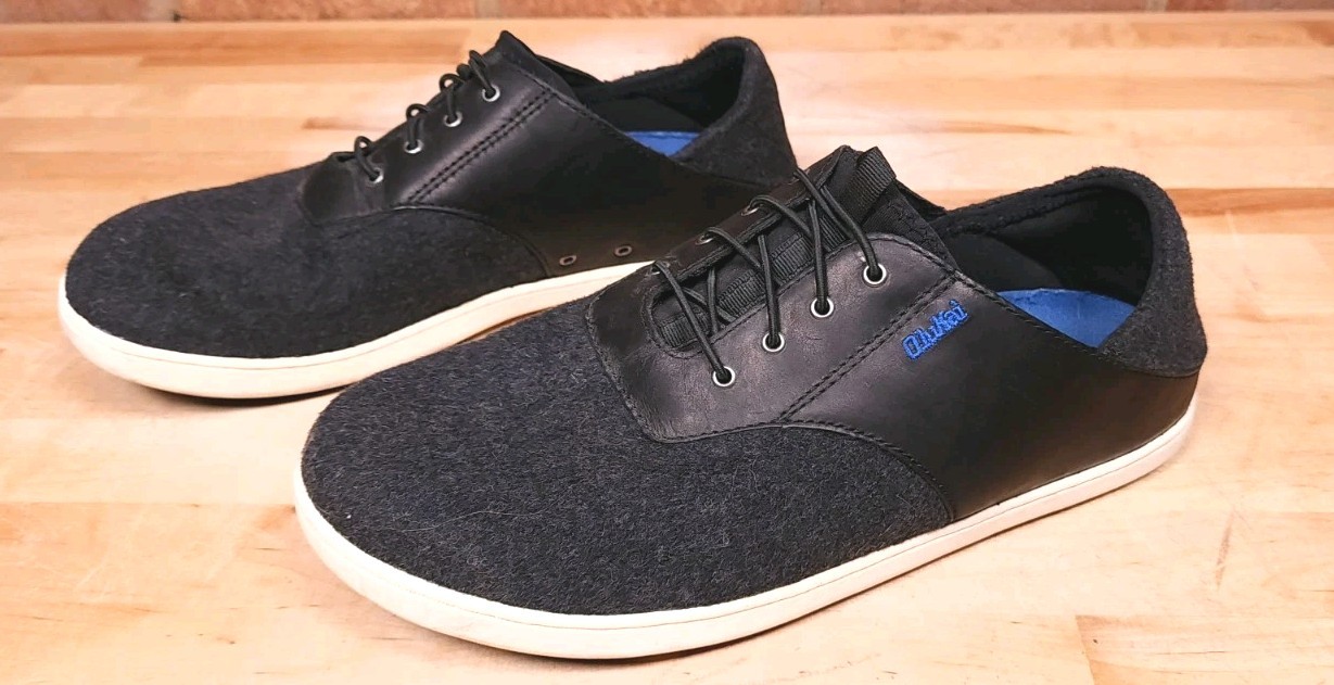 Olukai Deck Shoes Mens Size 9.5 Nohea Moku Dark Gray Slip On No Tie Quick Dry