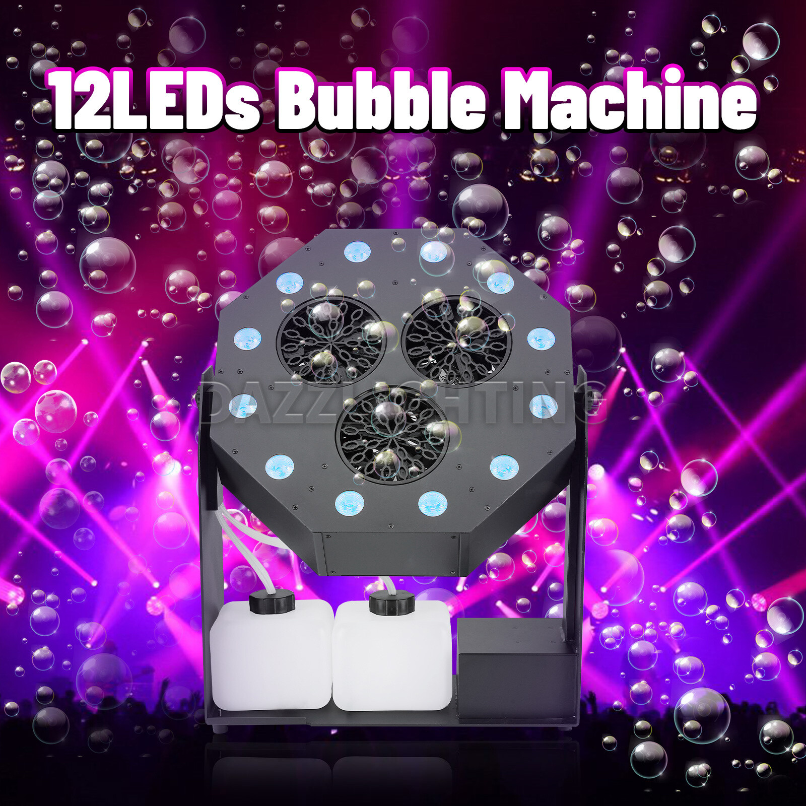 LED RGBW Moving Head Bubble Machine Remote DMX512 Stage Effect 16M/52.5FT Spray