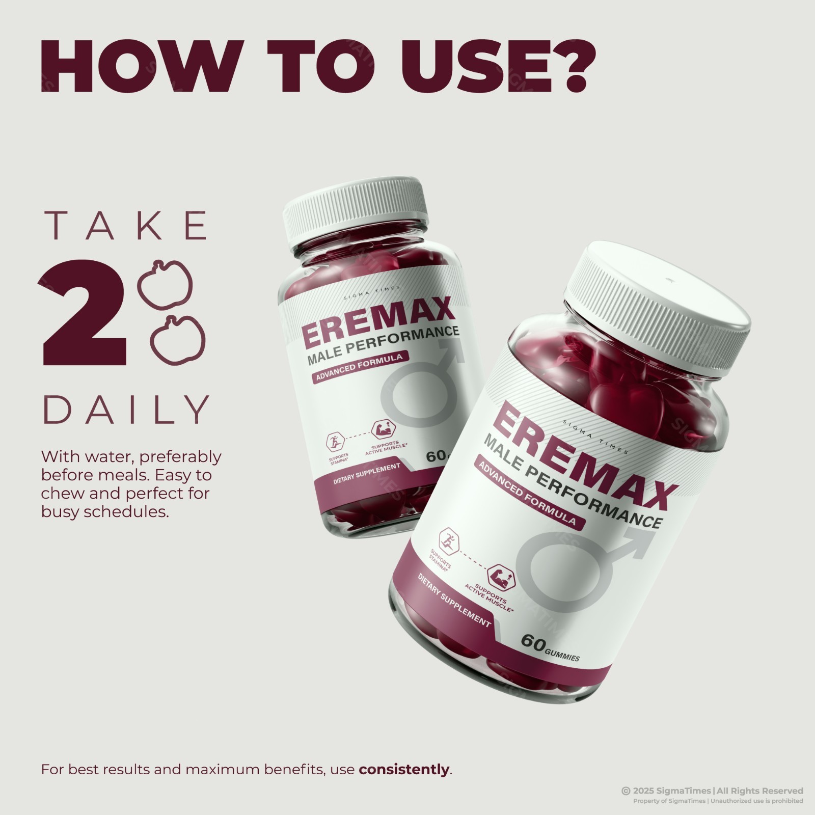 Eremax Gummies – Men’s Vitality & Performance Support Supplement 60ct