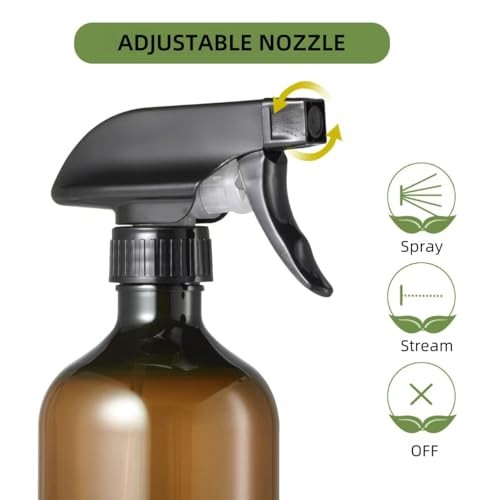 Spray Bottles– 16.9oz/500ml Refillable & Durable Fine Mist Plastic Sprayers