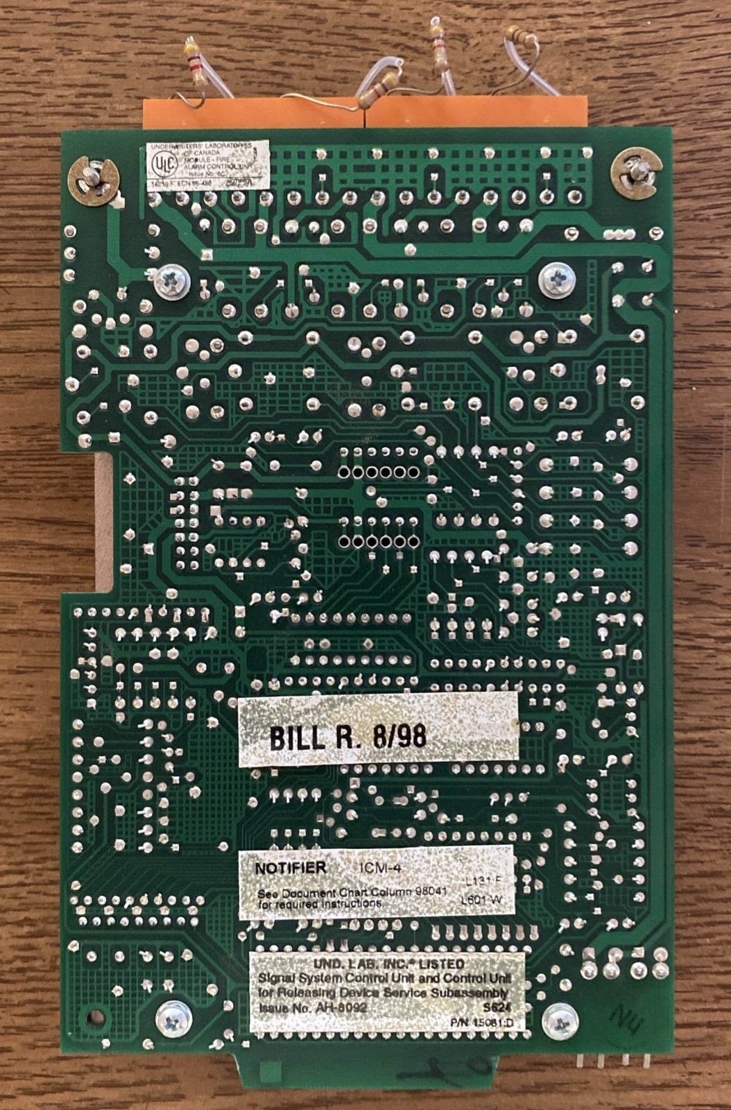 NOTIFIER ICM-4 INDICATING CONTROL MODULE FIRE ALARM BOARD