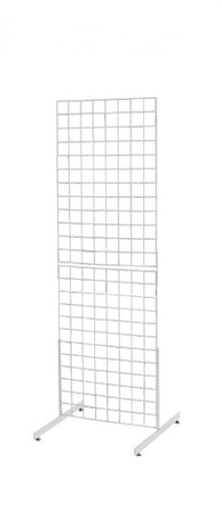 Gridwall Panel 2' x 6' - Total Measures Display White 2 Legs Stand Metal