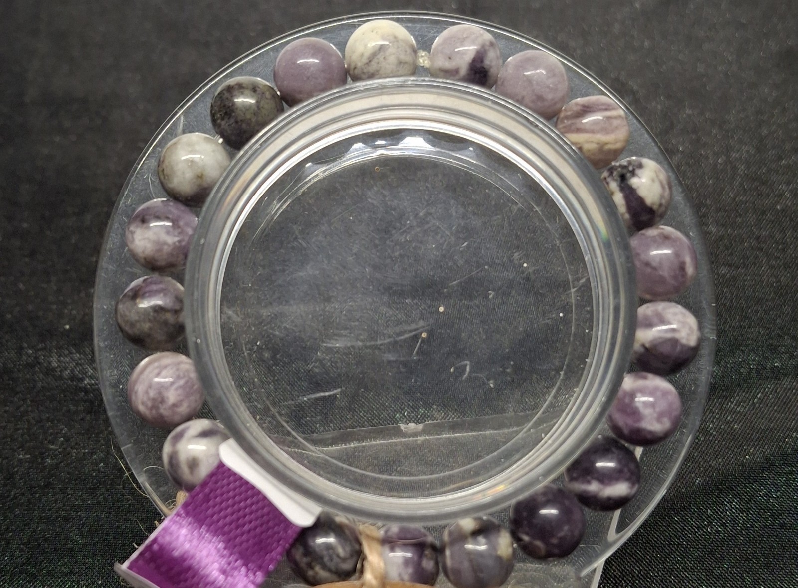 Silky Fluorite 8mm Bead Bracelet Size 6 (BRC 87)