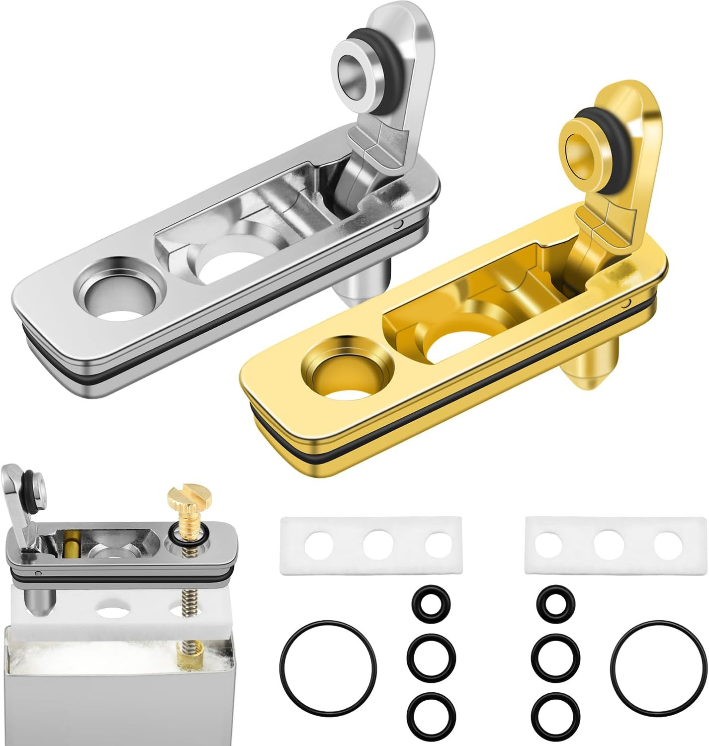 2 Set Lighter Gasket Seal Metal Lighter Repair Insert Accessories Kit 1Ppcs Cott