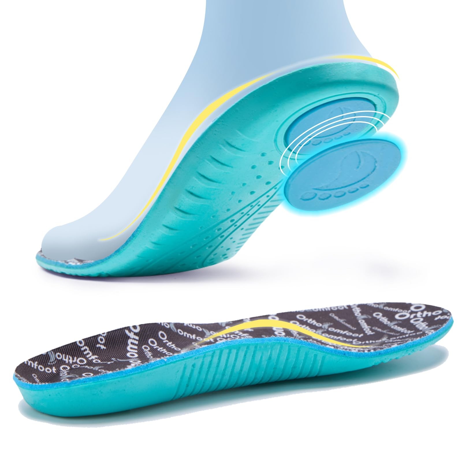 Comfortable Cushion Sneaker Insoles Men Women: Plantar Fasciitis Relief Arch ...