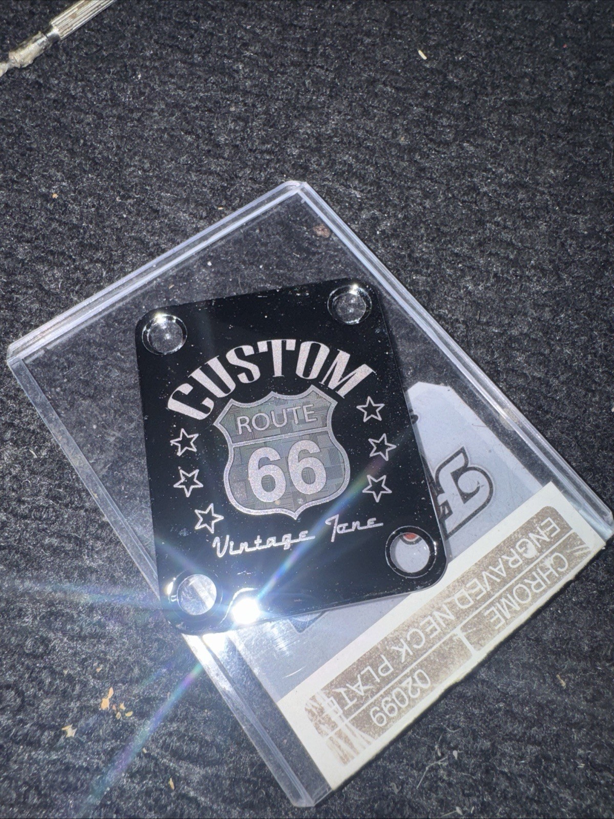 "Custom Built" Engraved Guitar Neck Plate -
