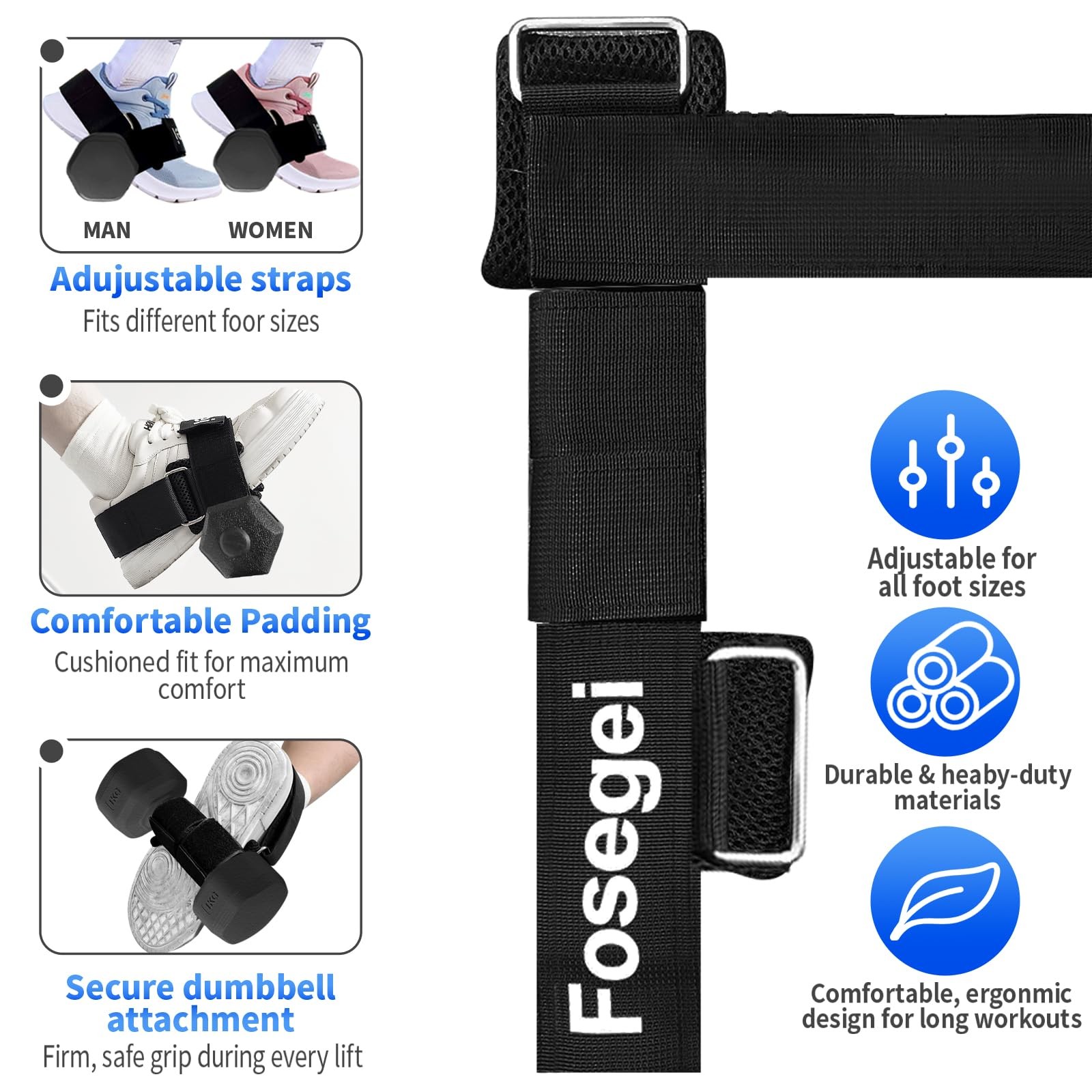 Dumbbell Foot Attachment, Tibialis Trainer, Adjustable Ankle Weights, Ankle S...