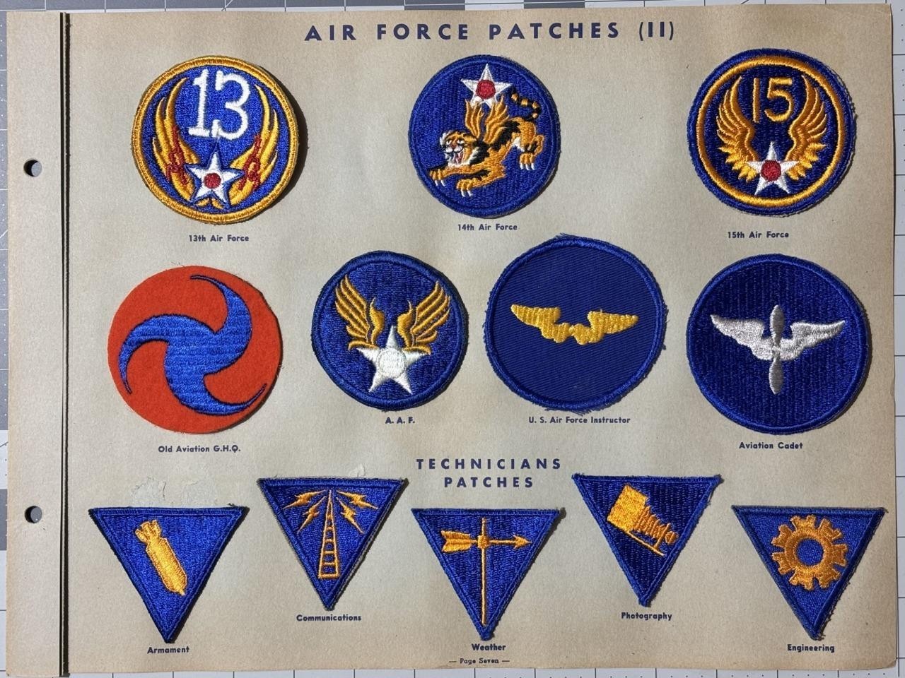 G W Lawrence Collection US Army Air Force Engineering Specialist Patch Inv 7-12