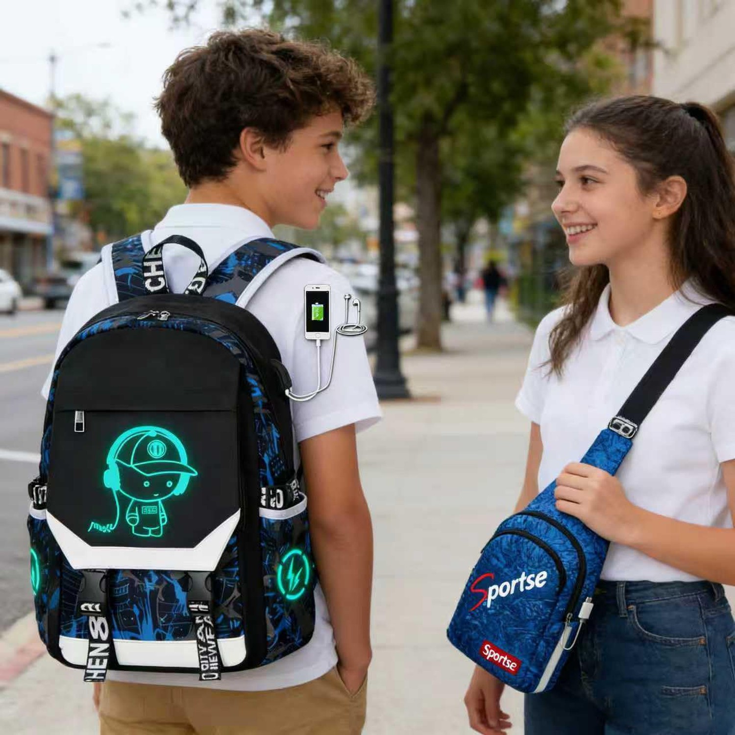 Anime Backpack Luminous Backpack.Cool Backpacks15.6 in Large capacity Laptope...