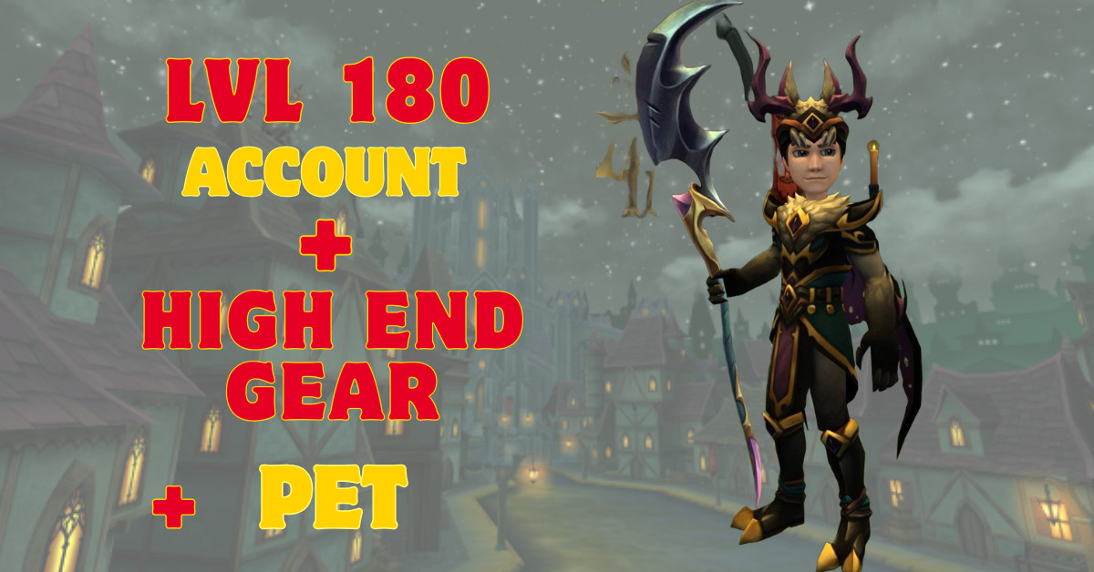 Pre-Order Wizard101 LVL 180 Character + Best High End Gear + Pet ✔