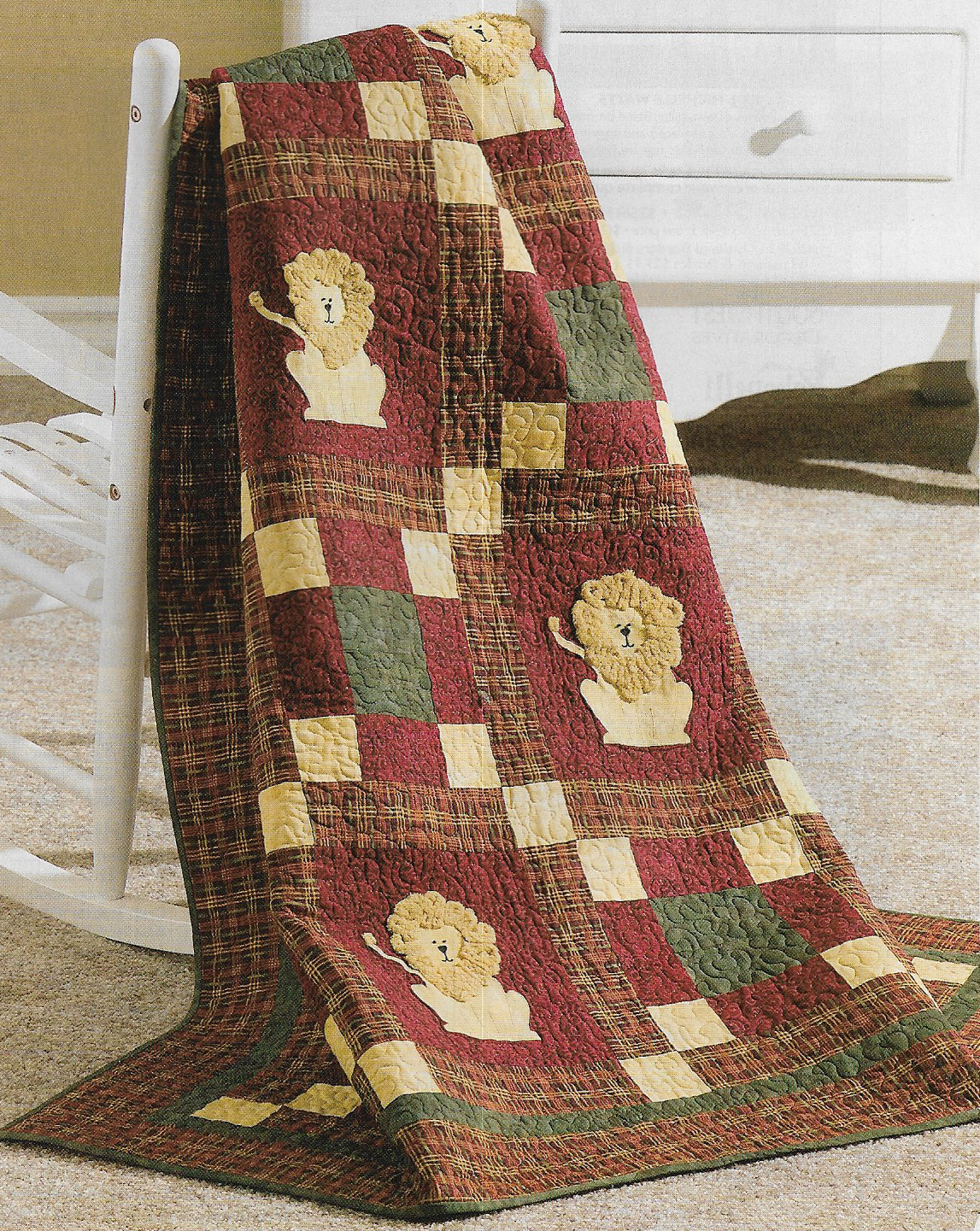 Fuzzy Lions Quilt quilting pattern instructions