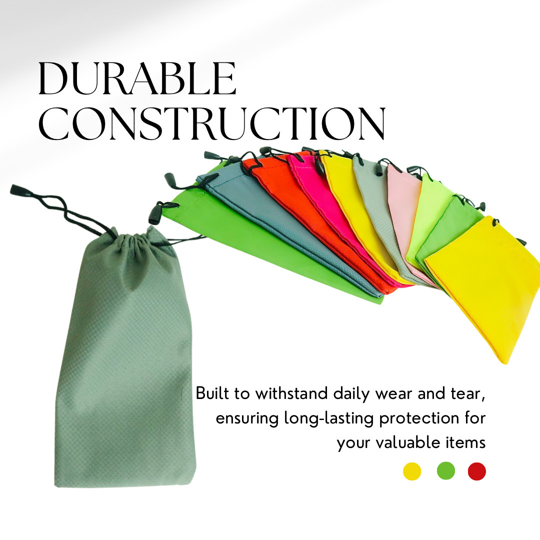 10-Pack Drawstring Sunglasses Microfiber Waterproof Cloth Soft Case Storage Bag