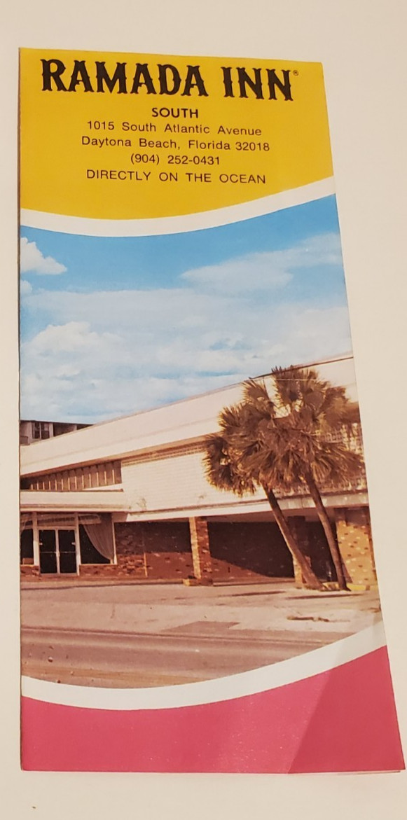 VTG RAMADA INN SOUTH DAYTONA BEACH FLORIDA HOTEL MOTEL PAMPHLET BROCHURE 1970's