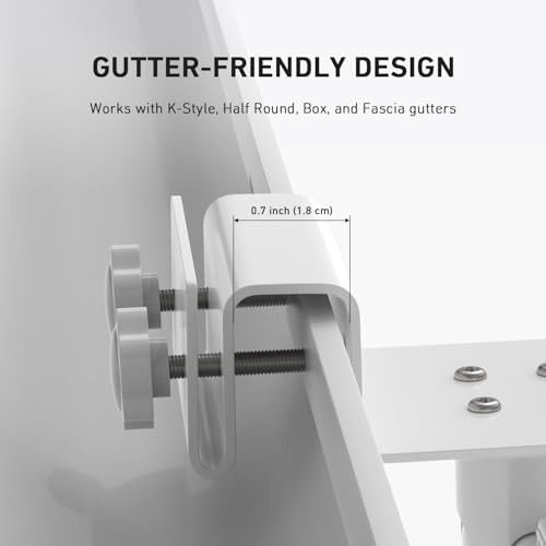 Gutter Mount for Ring, Blink, Eufy, and Arlo Outdoor Security Cameras, White