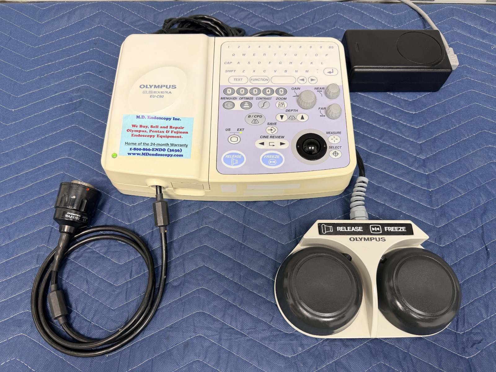 Olympus EU-C60 Ultrasound Center w/ Power Supply, Pigtail & Foot Pedal, TESTED!