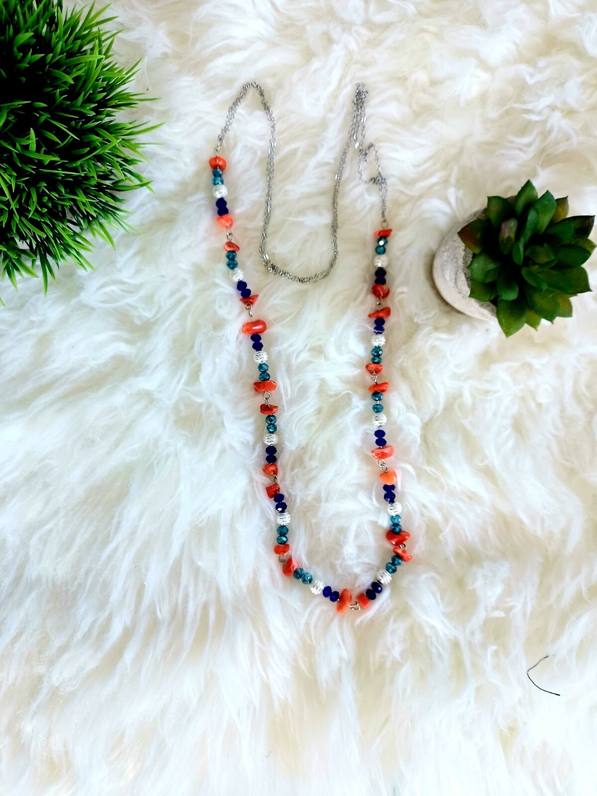 Trendy, versatile and Luxury long chain-bead necklace
