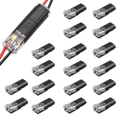 Double Wire Plug in Connector,Low Voltage Wire Connector,2 Pin Led Light 20