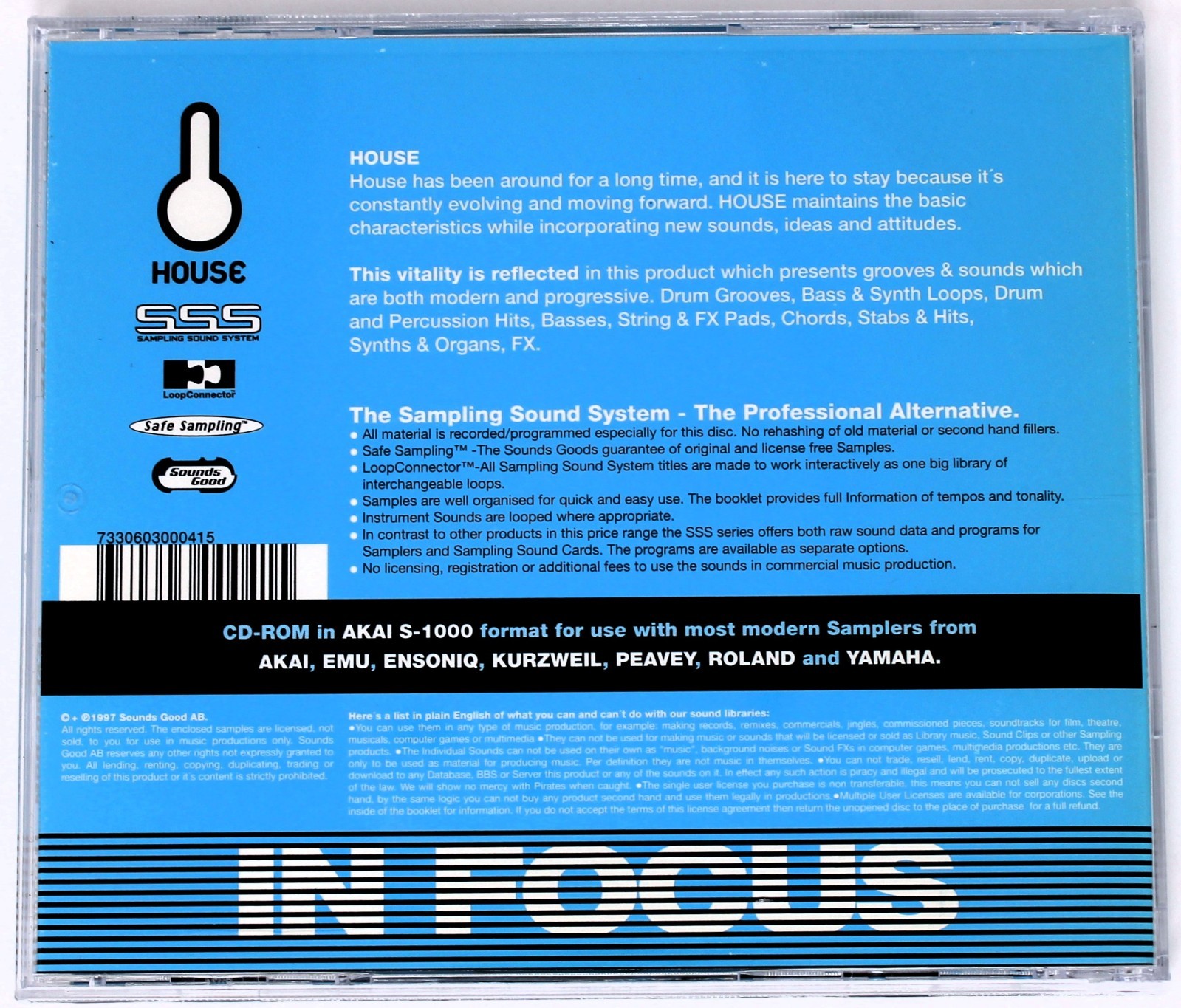 Sounds Good House Sampling Sound System Akai Format Sample Library/Sampling CD