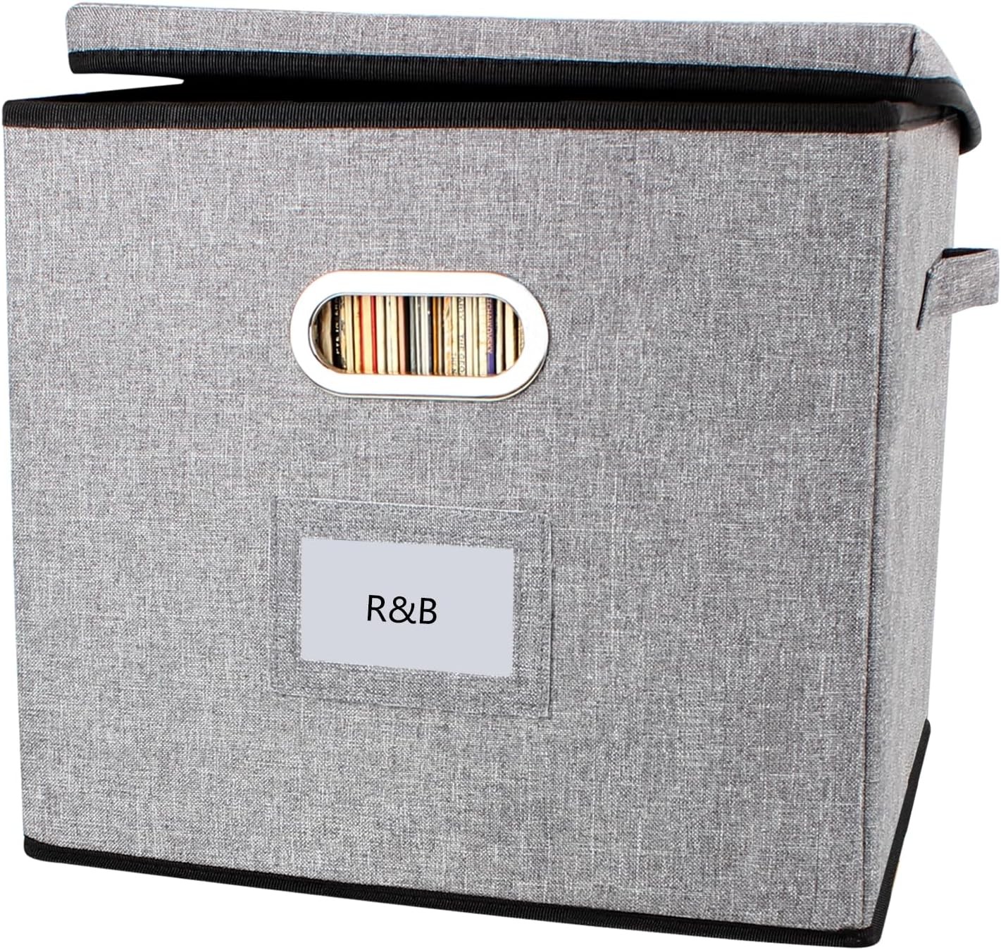 Vinyl Record Storage Box Hold 100+ 12" Albums Stackable LP Storage Bin with Lid