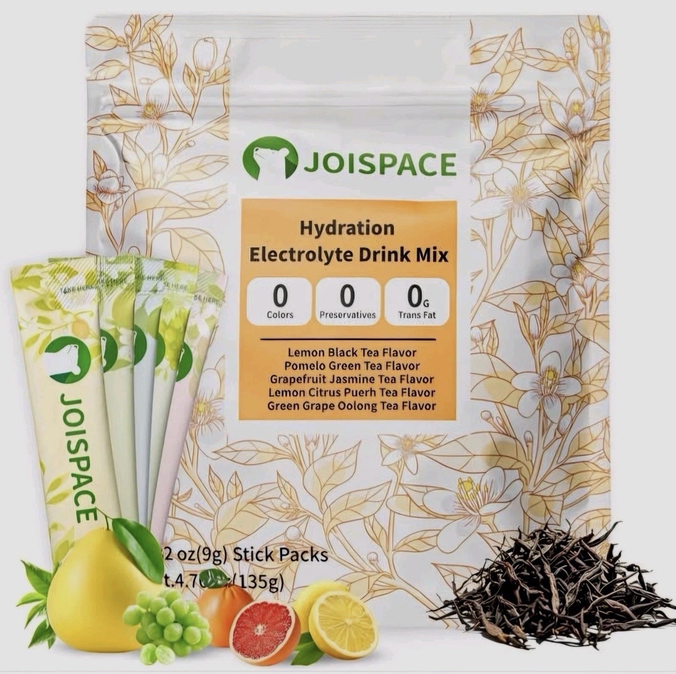 Electrolyte Drink Mix Hydration Single Packs 15 Per Pack  Exotic Tea Flavors
