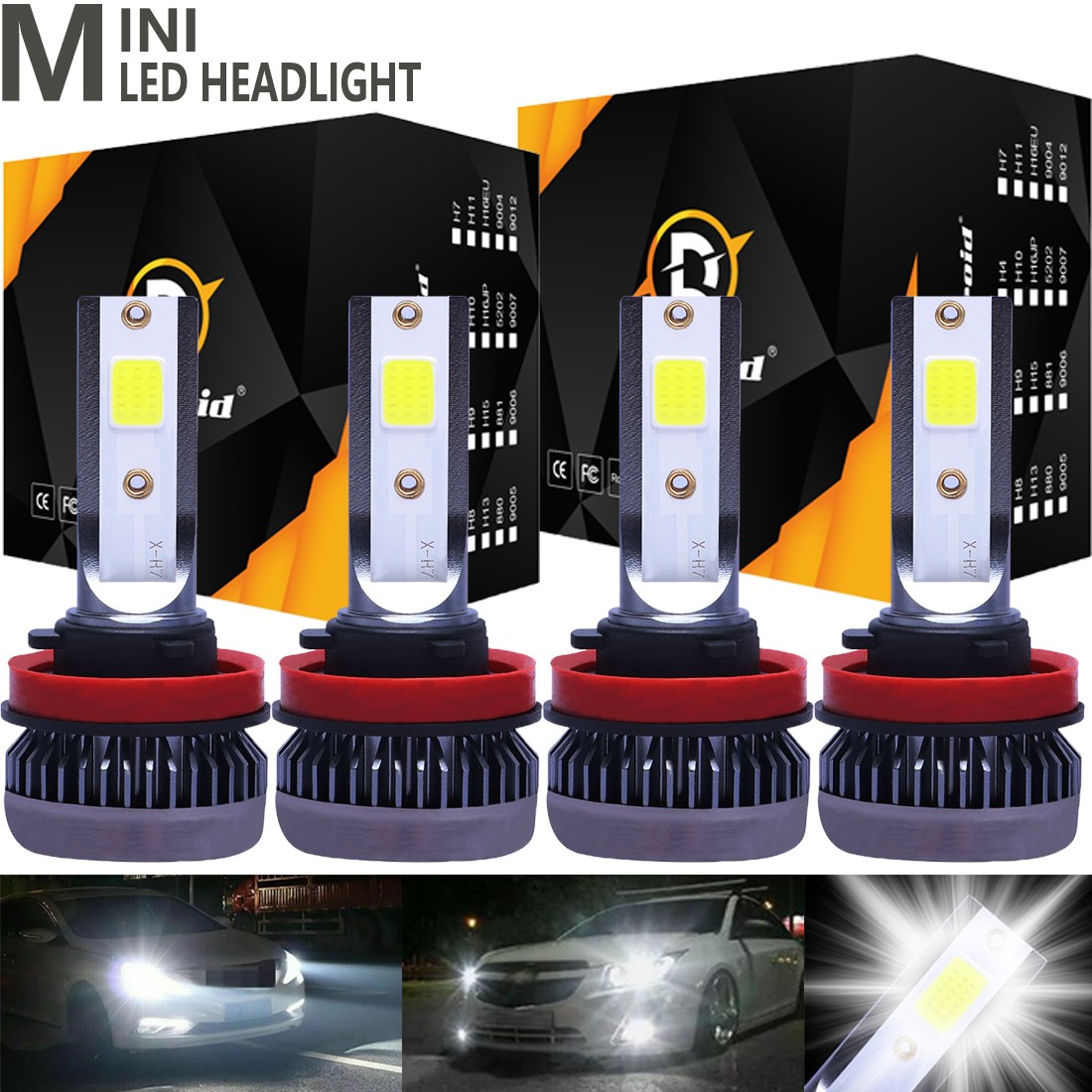 H11 LED Headlight Bulb High Low Beam Combo Kit 6500K For Nissan Altima 2007-2018