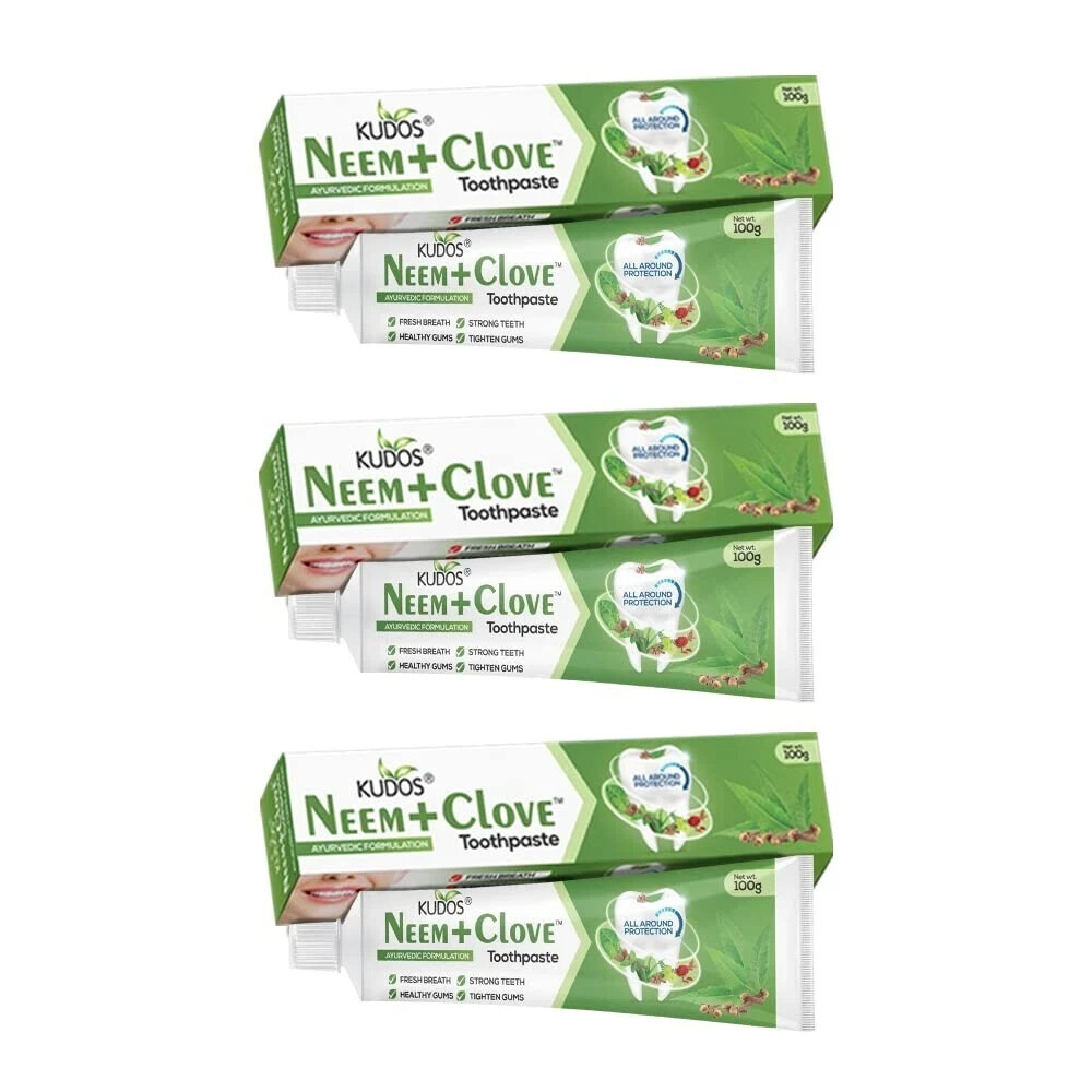 Kudos ayurveda neem clove toothpaste 100gm pack of 3