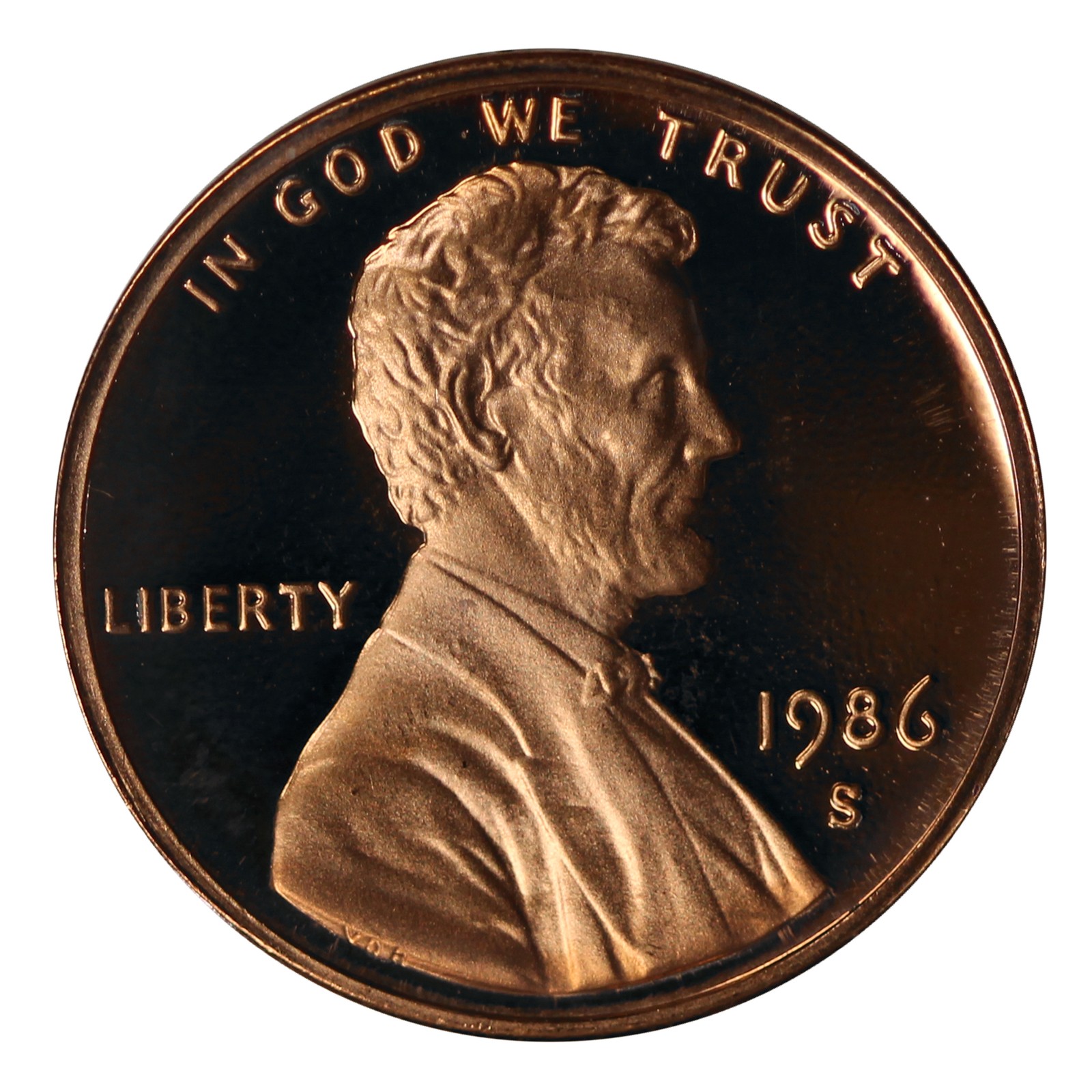 1986 -S Lincoln Memorial Cent Gem Proof Single Coin