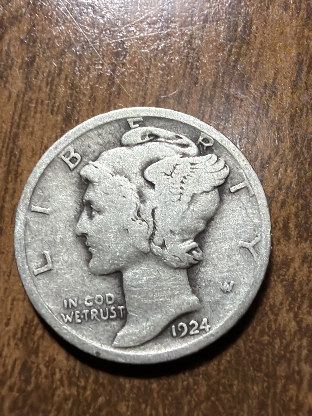 1924 MERCURY SILVER DIME ACTUAL Coin Get Today/Save/Fill Your Collection Good