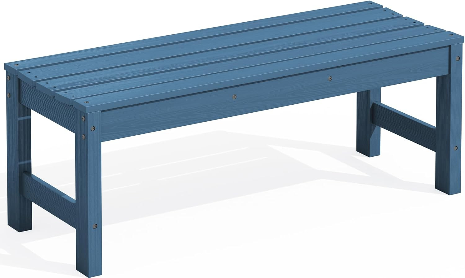 SERWALL 47 Inches Outdoor Bench, All Weather HDPE Backless Bench with Wood Grain