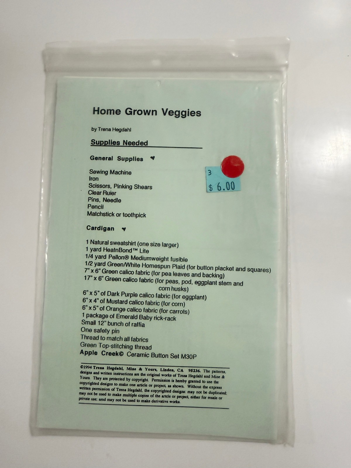 Mine & Yours Home Grown Veggiews Pattern