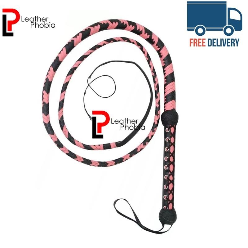 Real Leather Cowhide Bullwhip 06 Feet Long 12 Plaits Heavy Duty Whip