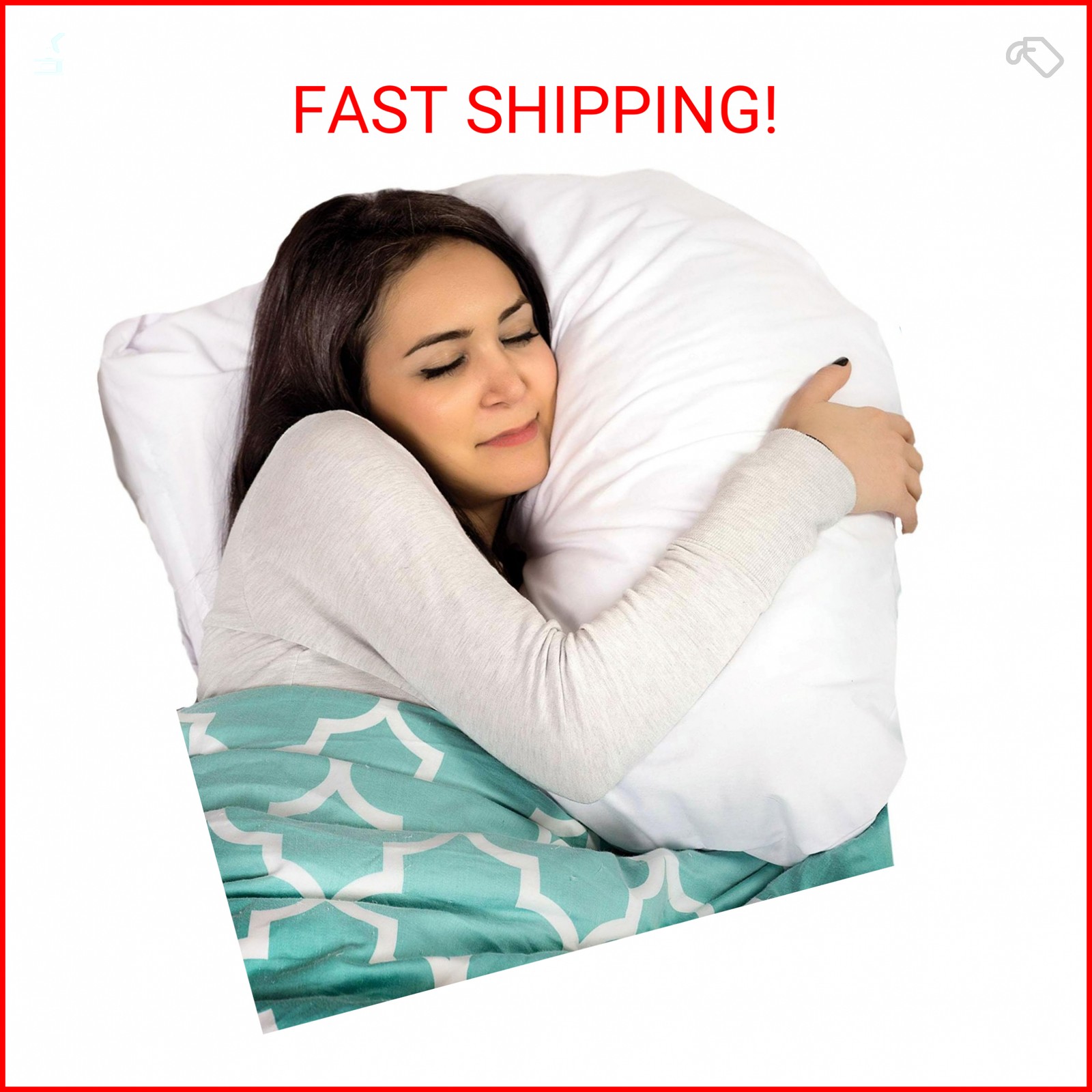 DMI Body Pillow, Side Sleeper Pillow and Pregnancy Pillow with Contoured Support