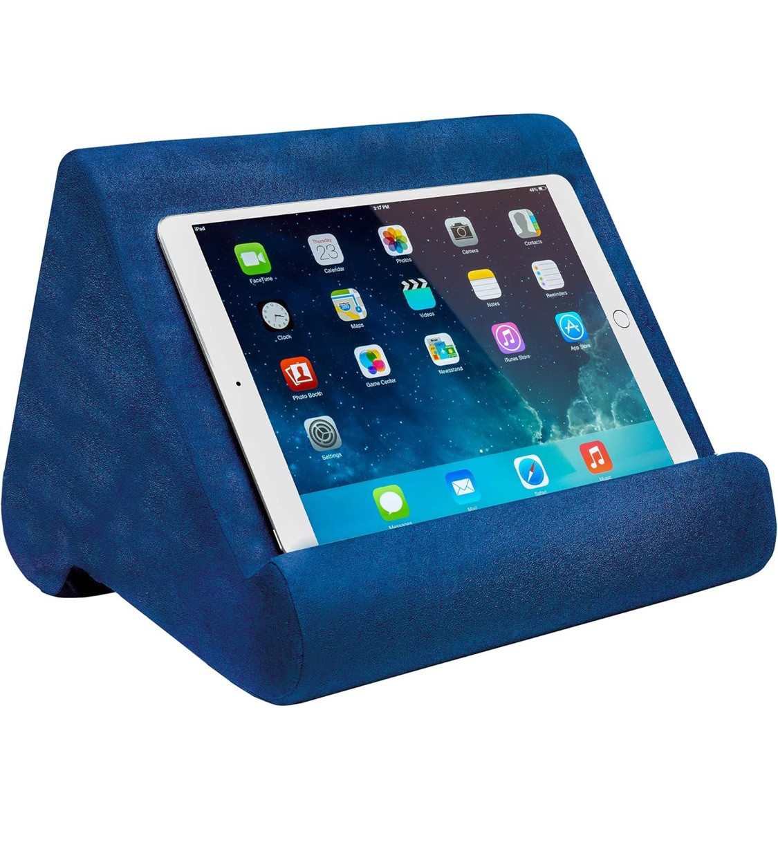 Ontel Pillow Pad Multi Angles Soft Tablet Stand Blue Deluxe