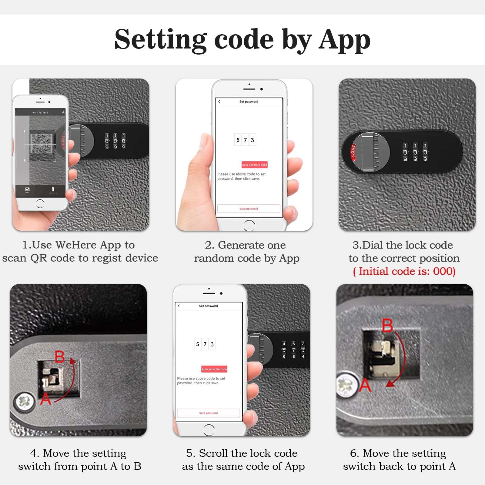 WeHere Key Lock Box Wall Mount96 Keys Key Cabinet Security Combination Lockbo...
