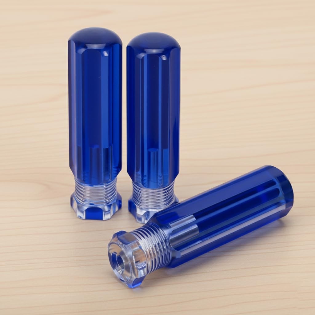 3 Pcs Screwdriver Handle Blank Pre-Drilled Replacement Grips, PVC Plastic Blu...