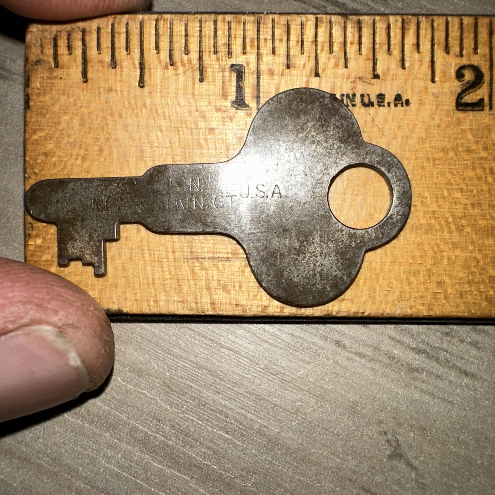 Corbin Flat Key Unique Shape Skeleton Key #L53 Antique