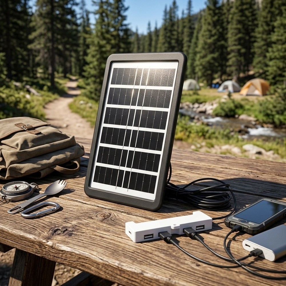 Outdoor Solar Charger 3W 5V with 4 USB Outlets Compatible with For Fans
