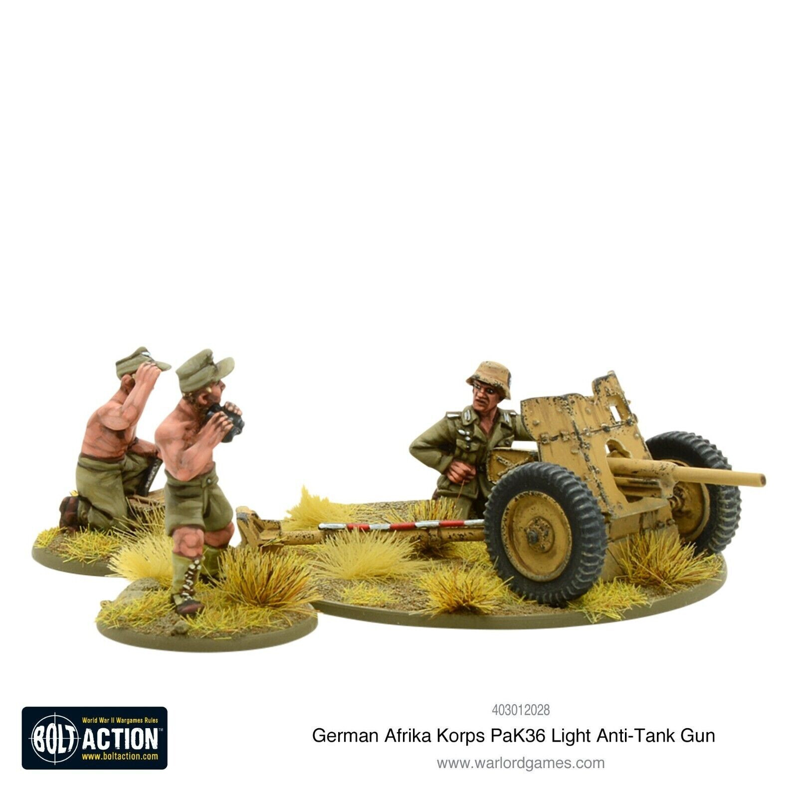Bolt Action 403012028 Afrika Korps PaK 36 Light Anti-Tank Gun (German) WWII ATG
