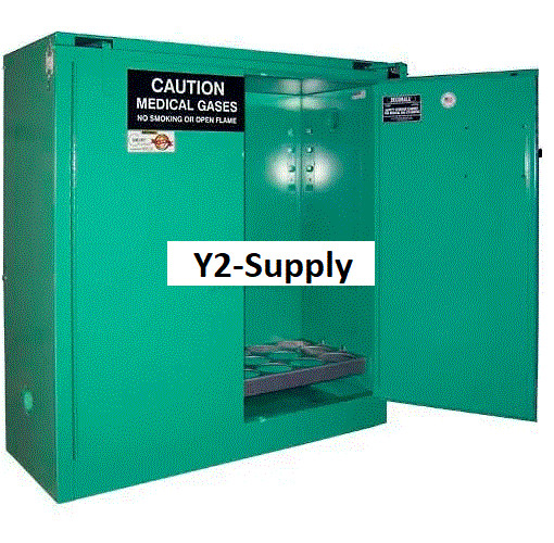 NEW! 24 D & E Cyl Vert Medical Fire Lined Gas Cabinet 43"Wx18"Dx46"H Self Close!