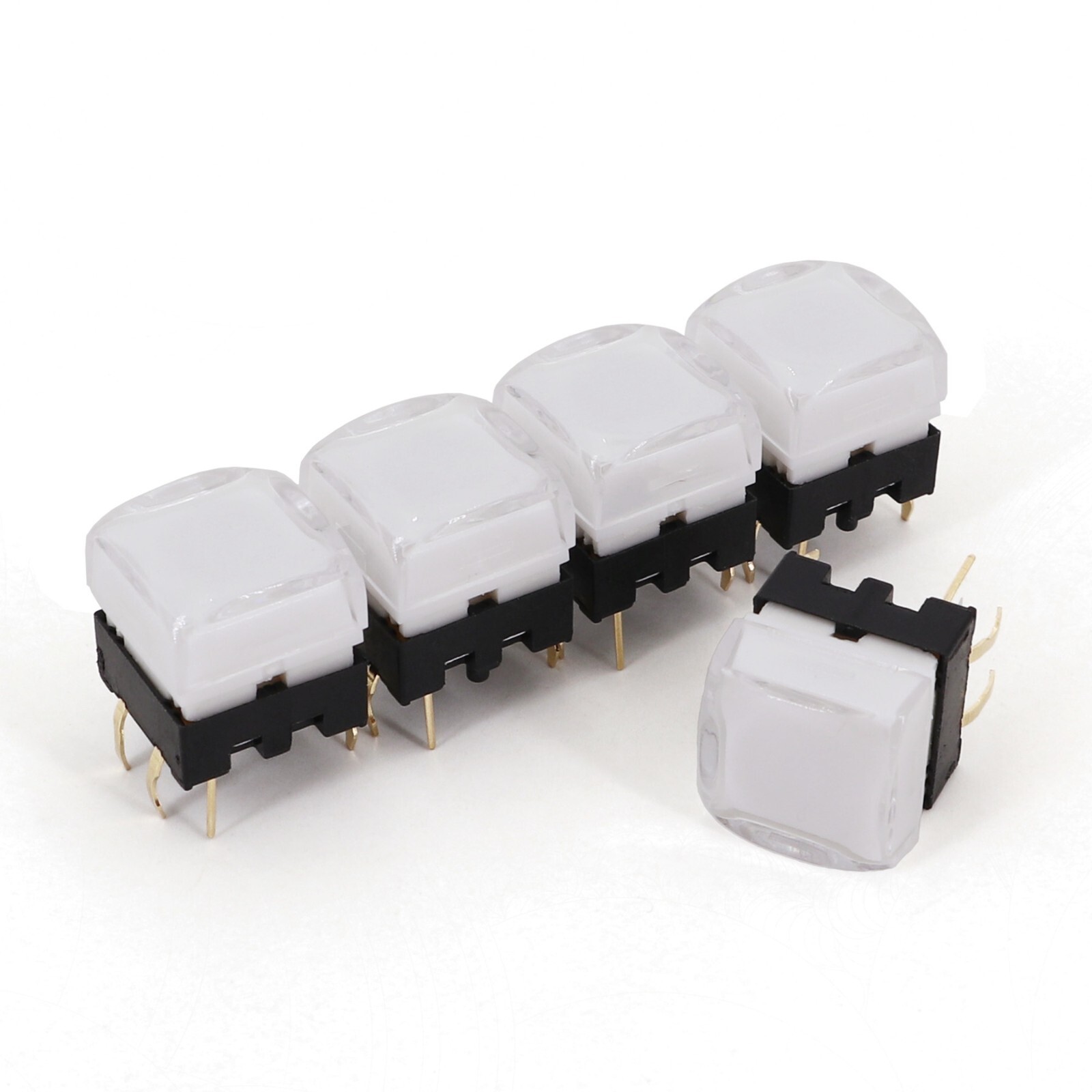 5Pcs TS26 Square 12 x 12mm With LED Momentary SPST Push Button Click Tact Switch