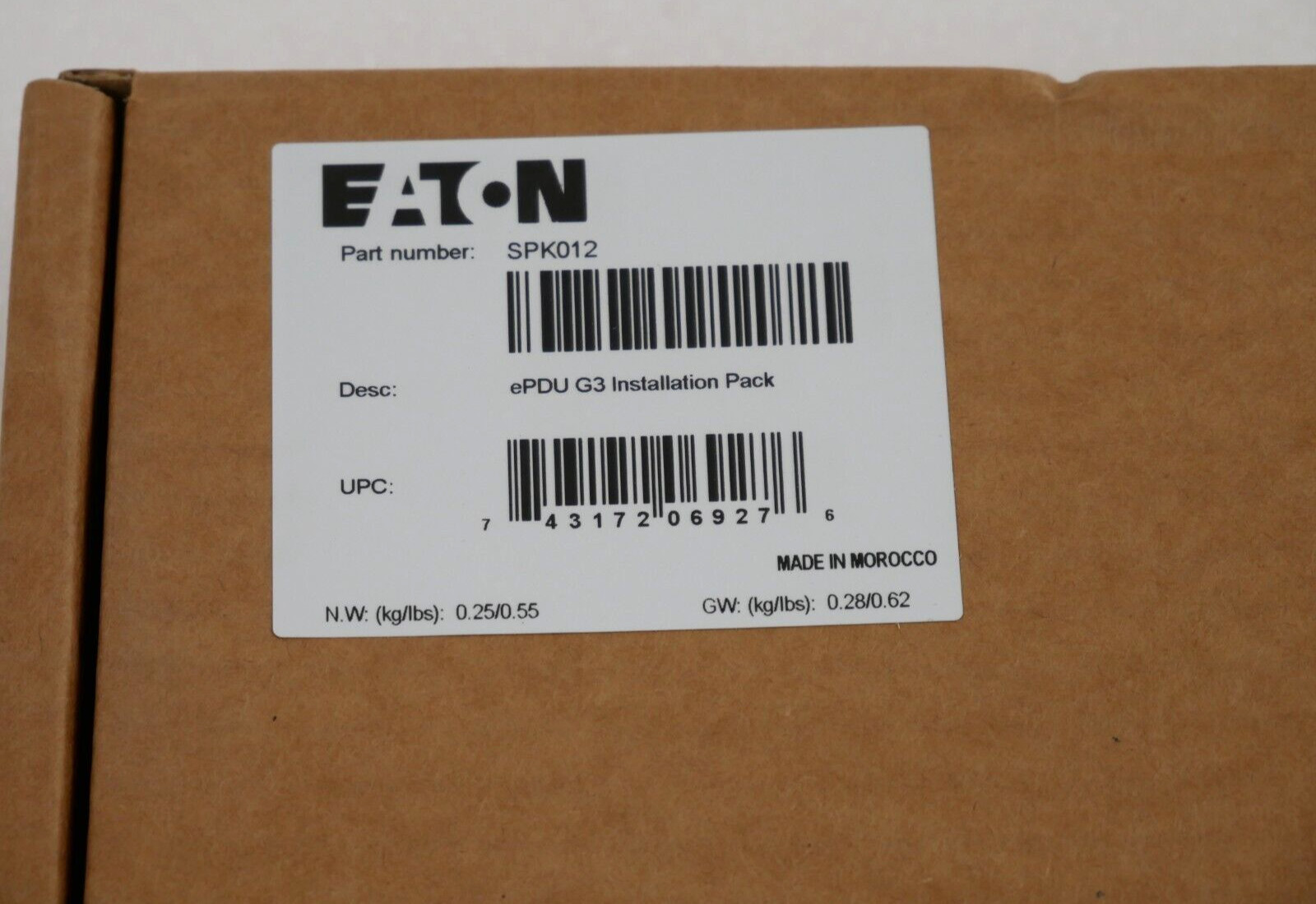 EATON SPK012 ePDU G3 Installation Pack *BRAND NEW & SEALED*