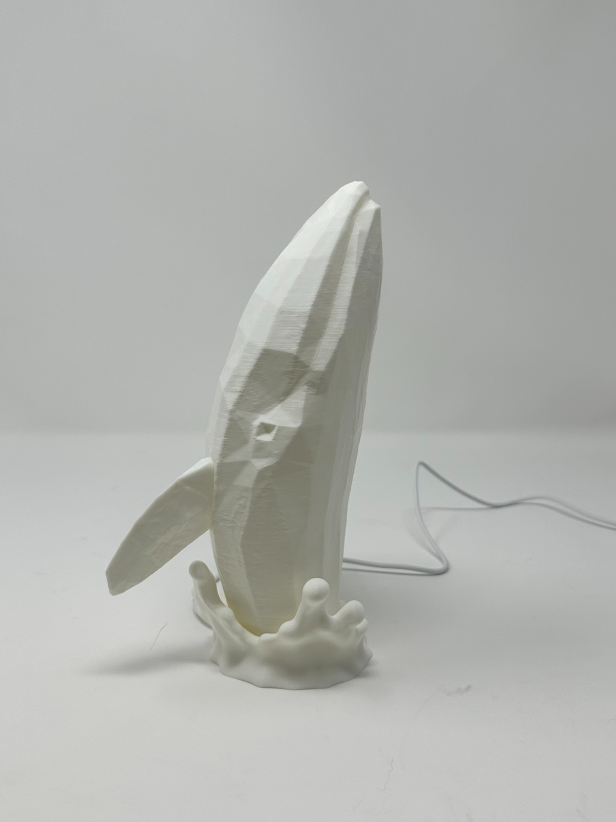 3D Printed Low Poly Whale Table Lamp, Night Light w/Single and Multi-Colored LED