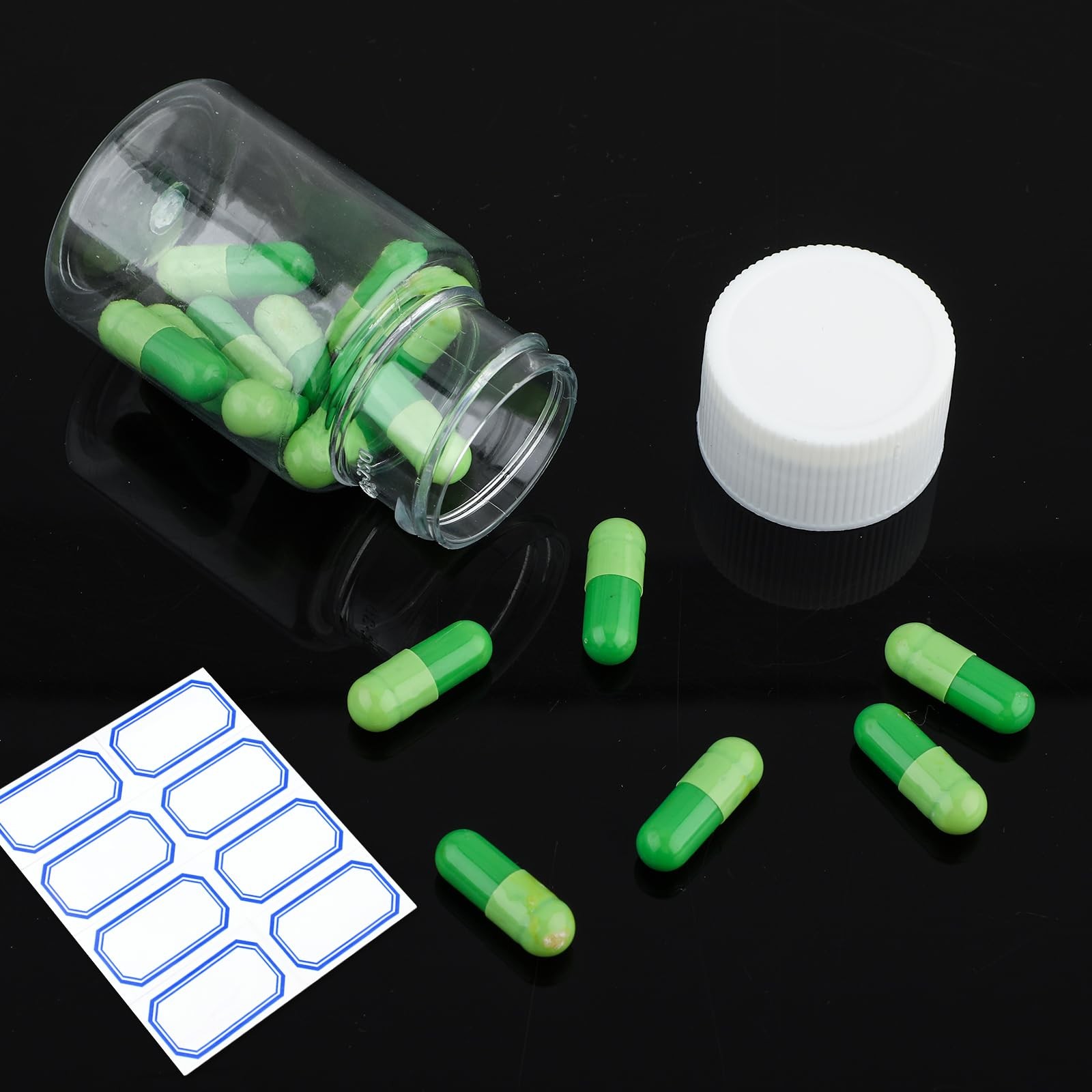 WLLHYF 4Pcs Clear Pill Bottle, 80ml Empty Clear Plastic Pill Bottles Medicine...