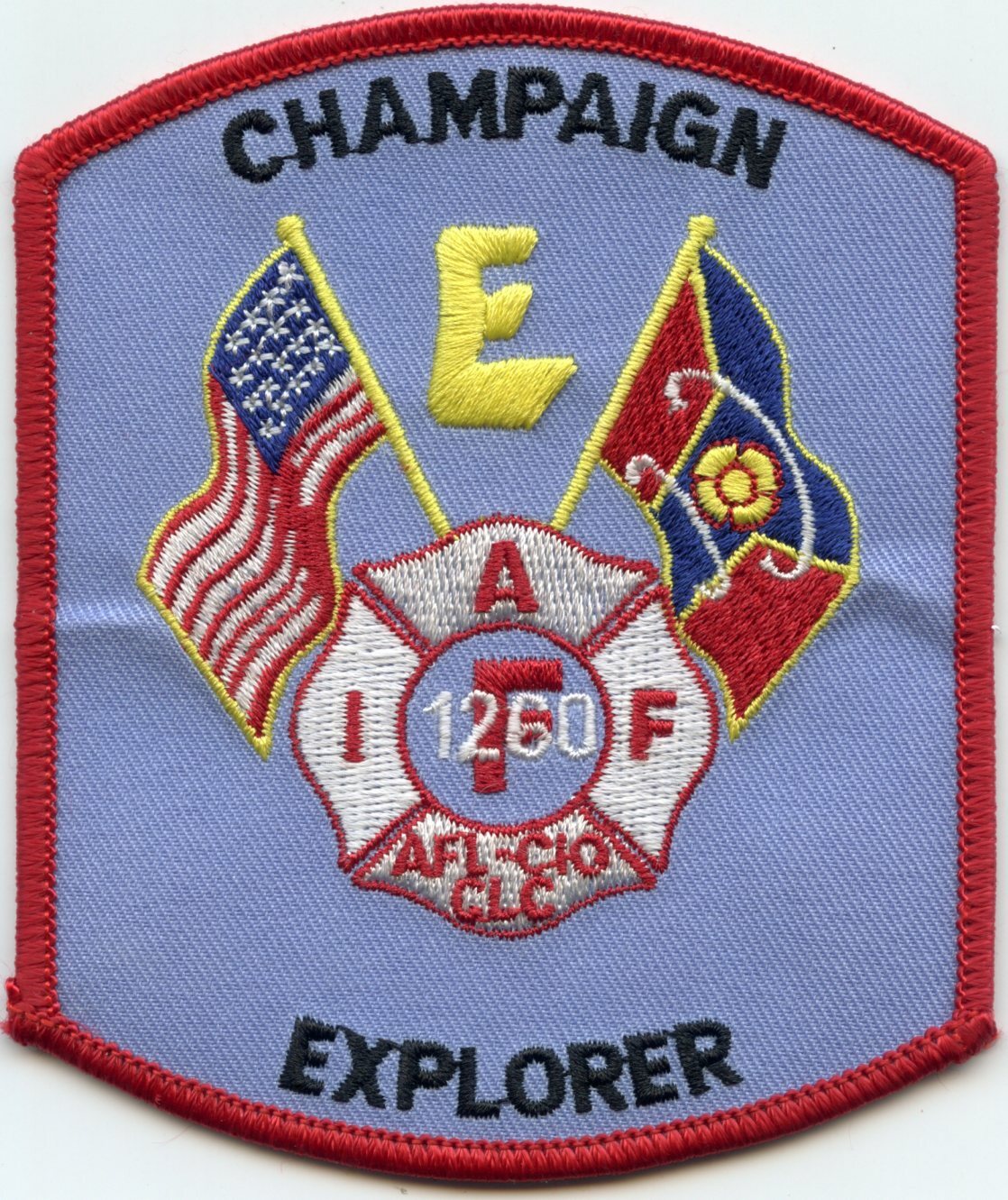 CHAMPAIGN ILLINOIS IL wrinkle in center of patch EXPLORER POLICE PATCH