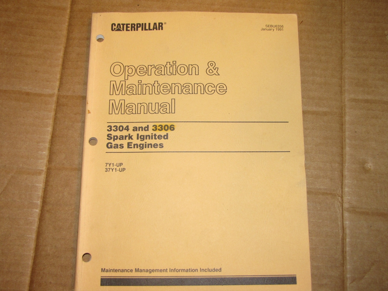 CATERPILLAR  Operation & Maintenance Manual 3304 3306 spark ignited gas engines