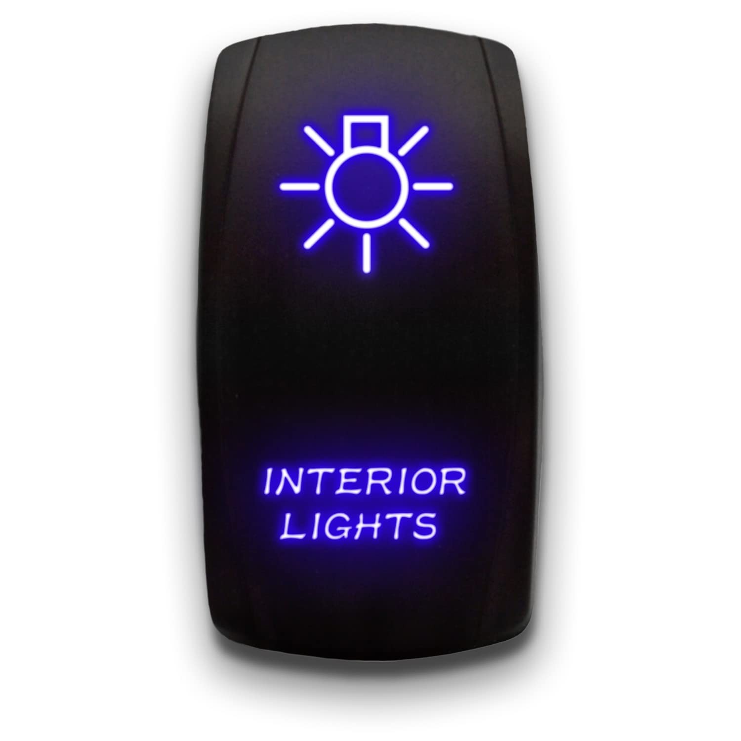 Interior Lights Blue Laser Etched Toggle Switch 20A 12V Vertical Rocker 5Pin